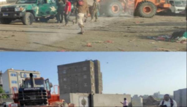 وحدة حماية الأراضي تزيل استحداث بأحد شوارع مديرية دار سعد
