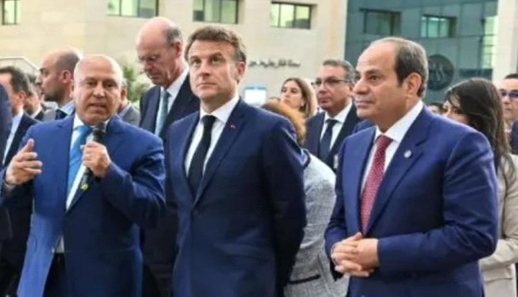 ماكرون يزور العريش مركز حشد المساعدات لغزة

