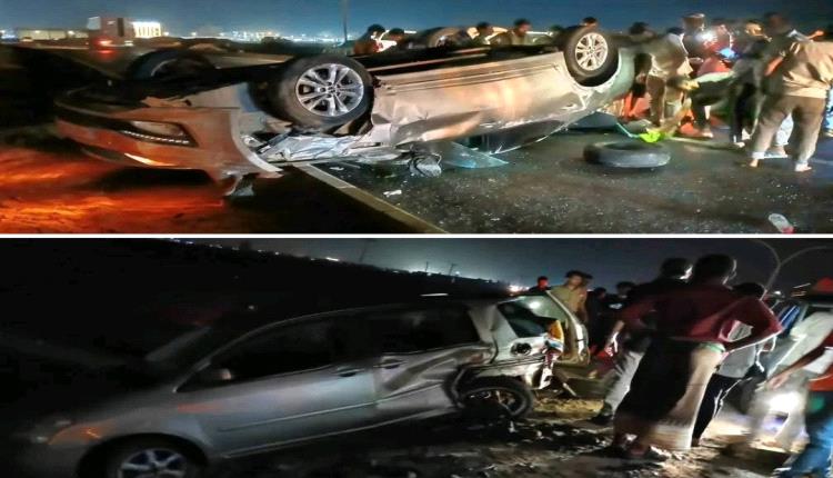 تصادم مروري في خط المملاح بعدن