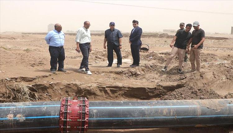 سيول البريقة تُهدد شبكة المياه بعدن.. وسلطات محلية تتحرك لإنقاذ الخدمة