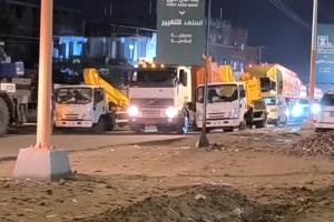 المعدات الثقيلة تدخل على خط المواجهة لإنقاذ الحسوة من كارثة السيول