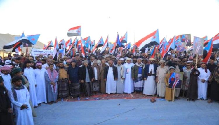 قبائل الجنوب تتوافد على اعتصام الغيضة مطالبين بإعلان دولتهم