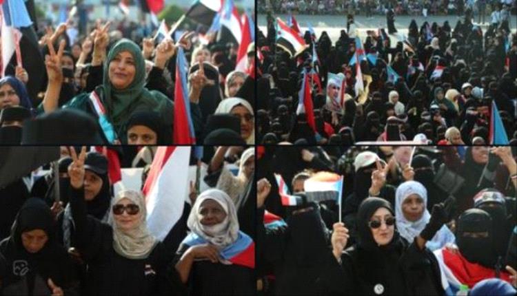 نساء عدن يقدمن دعمًا حاشدًا للقوات الجنوبية ويطالبن بدولة الجنوب