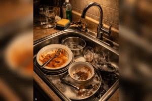 ترك الصحون منقوعة ليلا بالمطبخ.. أخطر مما تتصور