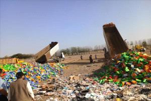 المنصورة تتخلص من 70 طنًا من العصائر الفاسدة في أكبر عملية إتلاف