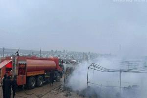 حريق ضخم يلتهم سوق نازحين في زاخو