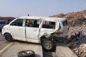مصرع شخصين في تصادم مأساوي على طريق كسر الحصار بتعز