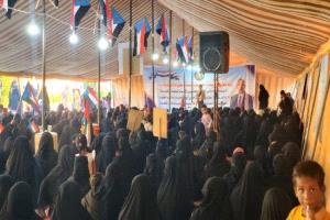 فعالية نسوية جماهيرية في ساحة الاعتصام بسيئون: مشاركة واسعة في إطار التصعيد المستمر