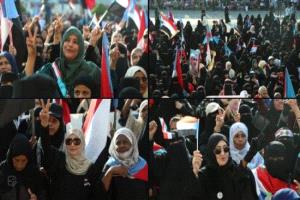 نساء عدن يقدمن دعمًا حاشدًا للقوات الجنوبية ويطالبن بدولة الجنوب