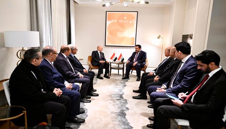 العليمي يبحث مع رئيس الوزراء العراقي تعزيز التعاون المشترك