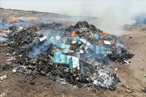 صحة بيئة المنصورة تتلف أطنان من الأجبان والعصائر والأغذية غير صالحة للاستهلاك

