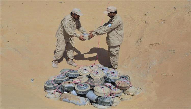 اتلاف 600 لغم وعبوة ناسفة في شبوة
