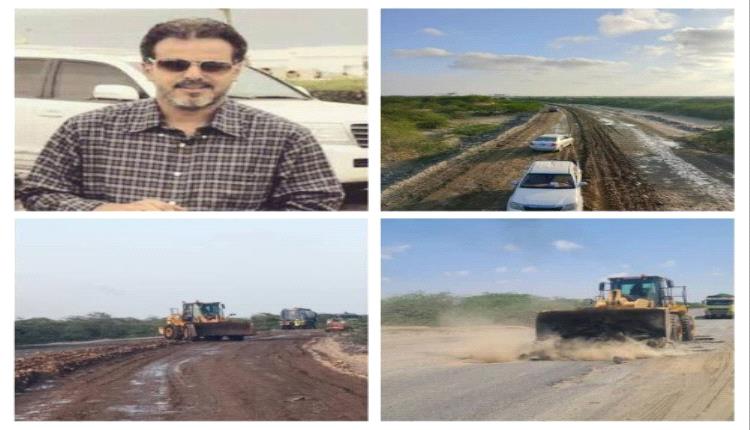 تواصل أعمال ترميم طريق أبين الدولي بدعم من العميد ناصر عبدربه هادي وإشراف فريق مجتمعي