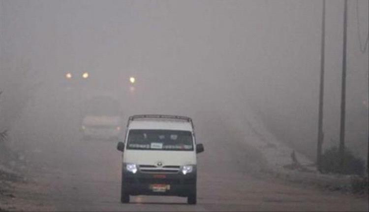 الشبورة المائية تغلق الطريق الصحراوي بالإسكندرية