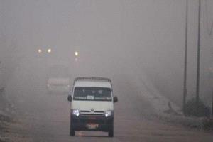 الشبورة المائية تغلق الطريق الصحراوي بالإسكندرية