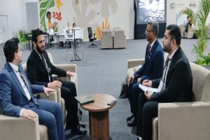 نائب وزير المياه والبيئة يلتقي رئيس الفريق السوري على هامش أعمال مؤتمر المناخ في البرازيل