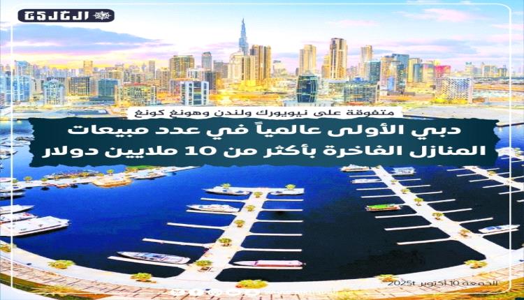 دبي تتصدر عالمياً في عدد مبيعات المنازل الفاخرة بأكثر من 10 ملايين دولار