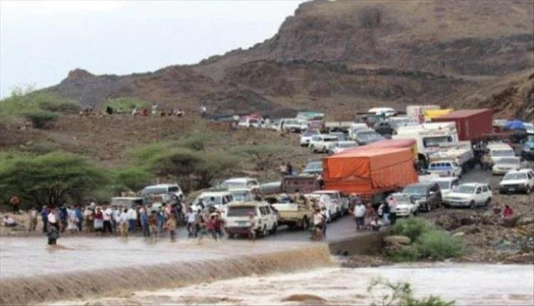 تحذيرات من سيول جارفة قادمة من العند وسيلة بله باتجاه محافظتي لحج وعدن
