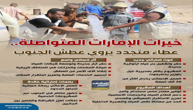 الإمارات تنبض حياة في الجنوب.مياهٌ لعطش البش