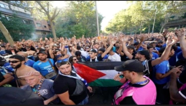 اشتباكات بين الشرطة الإسبانية وجماهير مارسيليا.. ومنع رفع أعلام فلسطين في ملعب ريال مدريد
