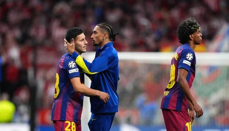 رافينيا في مرمى الانتقادات بعد خروج برشلونة من دوري الأبطال