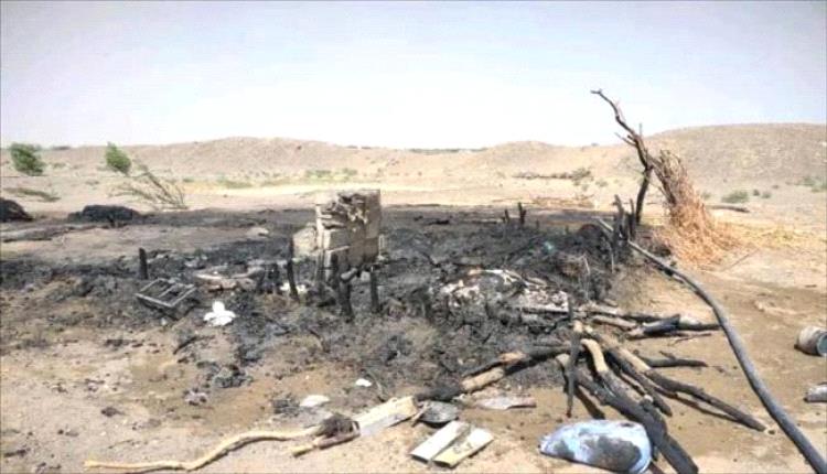 حريق يلتهم منزل أسرة أيتام في ريف المخا ويشرد أمًا وأطفالها دون إصابات