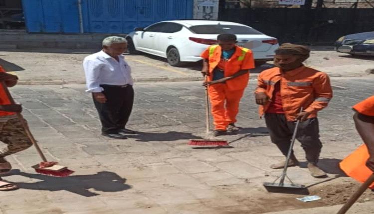 استمرار حملة النظافة والتحسين في مديرية المعلا بعدن لليوم السادس على التوالي
