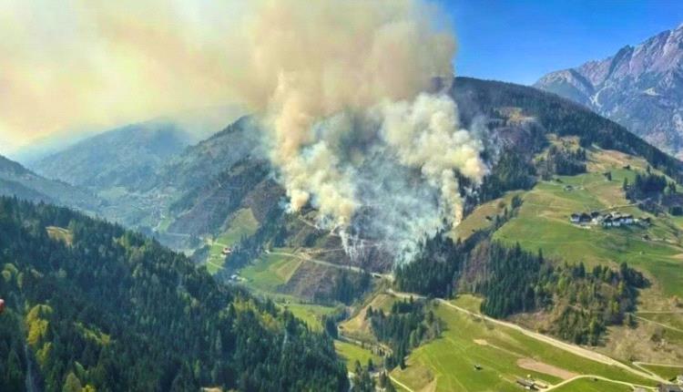 حريق ضخم يقضي على مساحة كبيرة في غابات النمسا