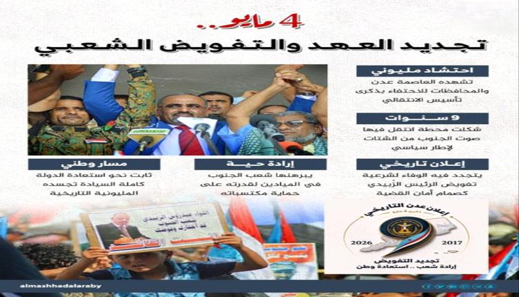 4 مايو.. حشد جماهيري لإحياء ذكرى تأسيس الانتقالي الجنوبي
