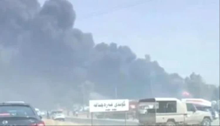 حريق ضخم فى منطقة بيرداوود جنوب محافظة أربيل العراقية