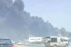 حريق ضخم فى منطقة بيرداوود جنوب محافظة أربيل العراقية