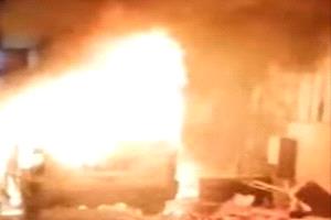 اندلاع حريق في باص غاز بمنطقة شعب العيدروس بعدن دون إصابات
