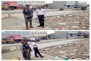 مدير عام حالمين يتفقد أعمال رصف سوق حبيل الريدة