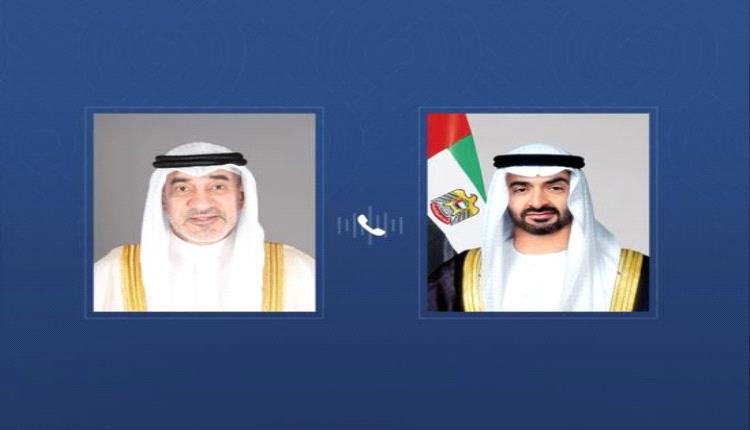 محمد بن زايد يطمئن على صحة وزير الداخلية الكويتي