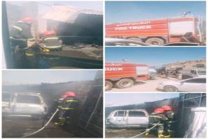 الدفاع المدني بـ #شبوة ينجح في إخماد حريق بمنزل سكني شرقي مدينة #عتق
