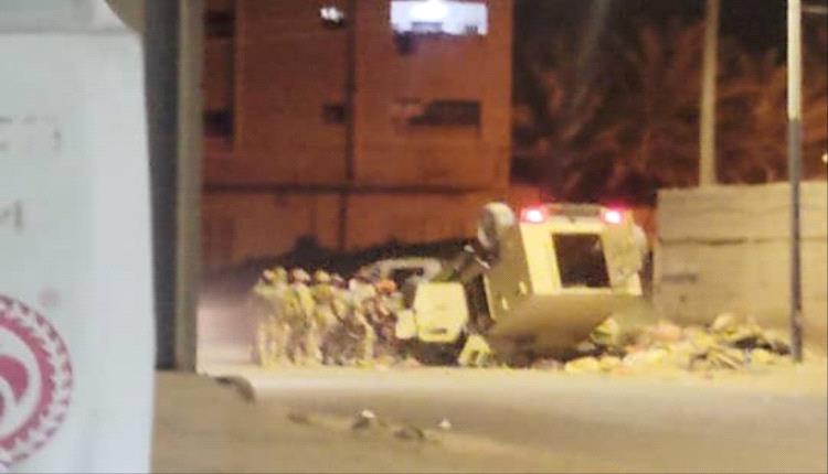 سيئون.. انقلاب مدرعة تابعة لمليشيات الشمال بسبب السرعة الجنونية داخل الأحياء السكنية
