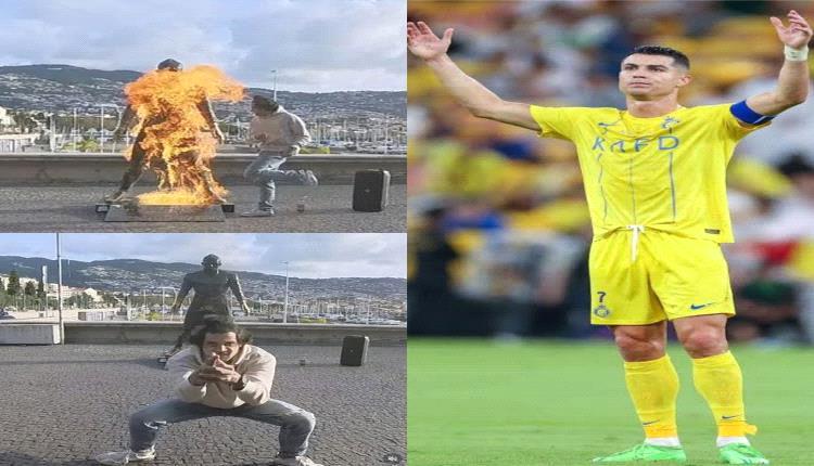 تمثال رونالدو يشتعل.. والشرطة تطارد «مخرب ماديرا»