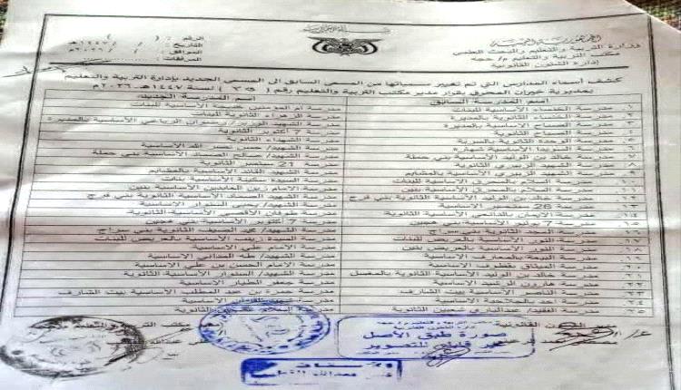 تسييس التعليم يشعل الغضب: الحوثيون يبدّلون أسماء مدارس حجة