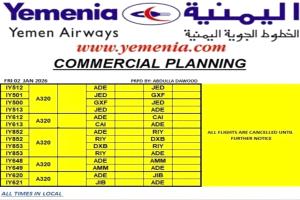 إلغاء الرحلات الجوية إلى مطار عدن بعد رفض تفتيشها خارجياً