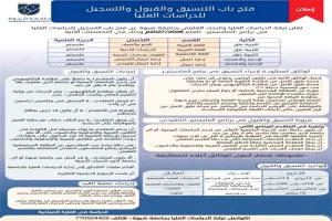جامعة شبوة تفتح باب القبول لبرامج الماجستير الأكاديمي والتنفيذي
