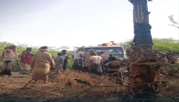 حريق في وادي رضوم بشبوة يتسبب بخسائر مادية واحتراق عشرات أشجار النخيل