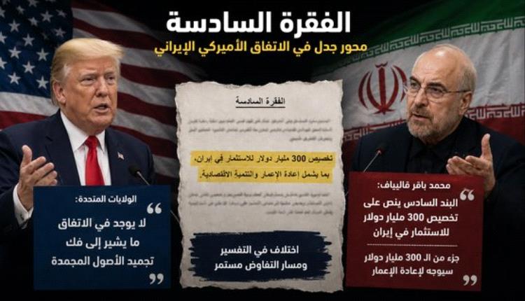خلاف أميركي–إيراني حول “البند السادس” في اتفاق التفاهم
