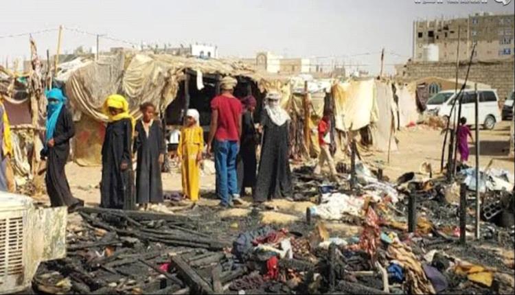 حرائق متكررة تهدد مخيمات مأرب.. 93 حادثة خلال 6 أشهر وخسائر بشرية ومادية متصاعدة