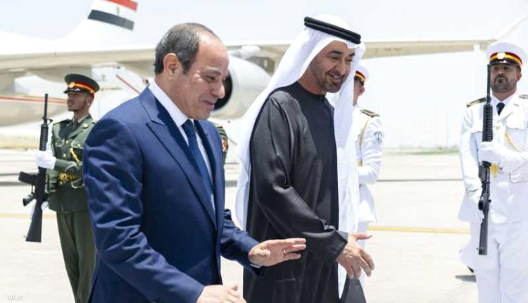 رئيس دولة الإمارات والرئيس المصري يبحثان التطورات الإقليمية