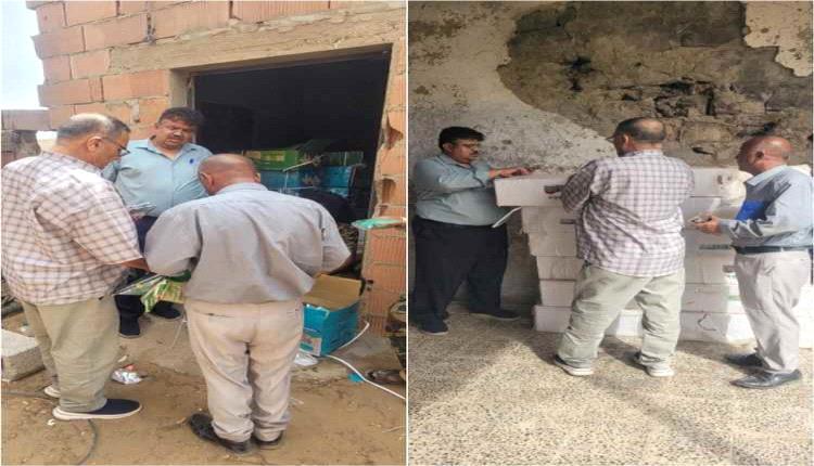 لجنة من وزارة الزراعة تعاين شحنة مبيدات حشرية مضبوطة في لحج وعدن