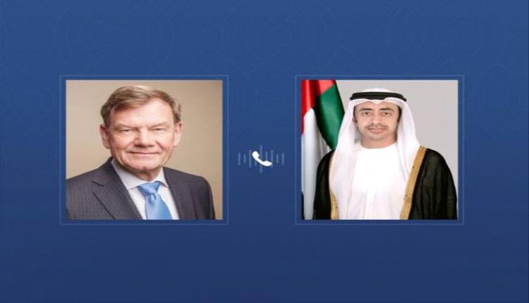 عبدالله بن زايد يبحث مع نظيره الألماني التطورات الإقليمية وتعزيز الأمن الدولي