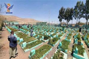 تشييع 20 من عناصر الحوثي في عمران بعد مقتلهم بمعارك تعز