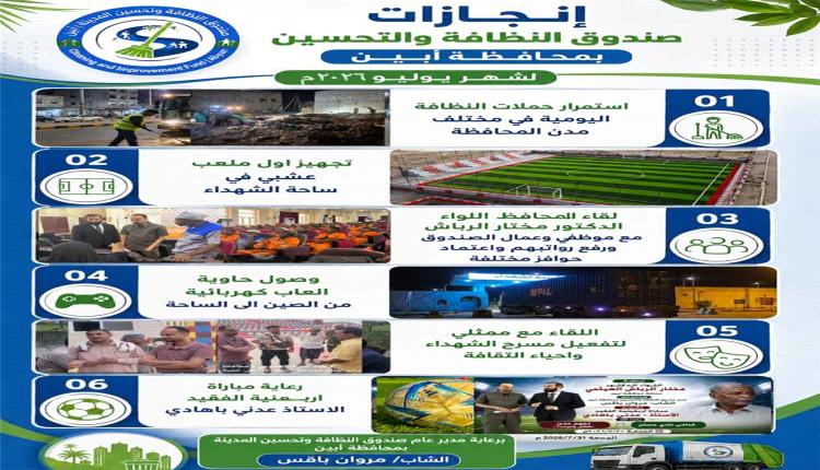 تحسينات بيئية وخدمية تعيد المظهر الجمالي لشوارع زنجبار وأبين