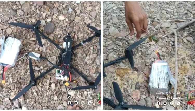 قوات درع الوطن تعلن إسقاط 3 مسيرات حوثية في جبهة كهبوب