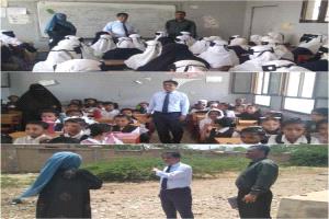 مدير تربية أبين يتفقد مدرسة للبنات بزنجبار ويبحث احتياجاتها